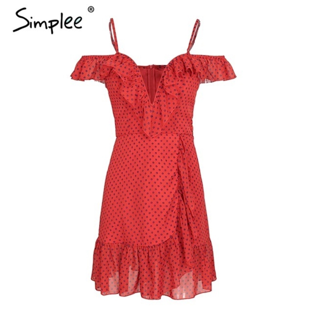 Mini Red polka dotted dress